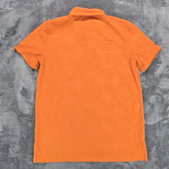Dogg Supply by Snoop Dogg Polo Shirt Mens Small Terry Terrycloth Orange Leaves - Picture 2 of 9